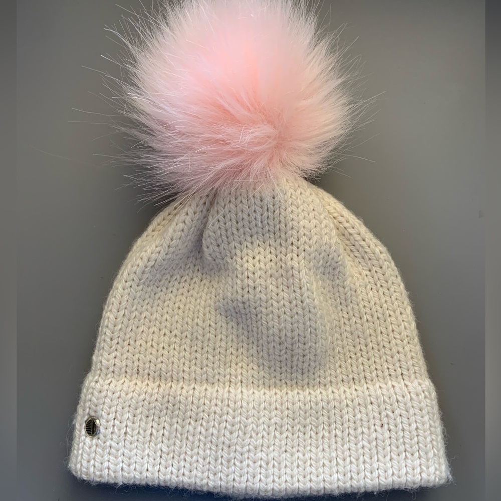 Cozy Knit Beanie with Pink Pom-Pom